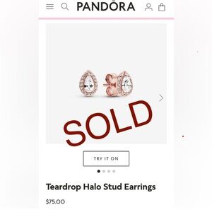 Pandora Teardrop Halo Stud Earrings